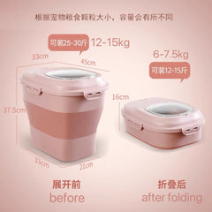 Pet food storage container (foldable)