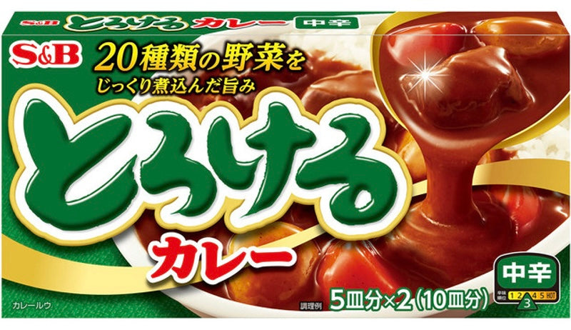 S&B Torokeru Curry Sauce Mix Medium Hot, Japanese Curry Sauce (180g)