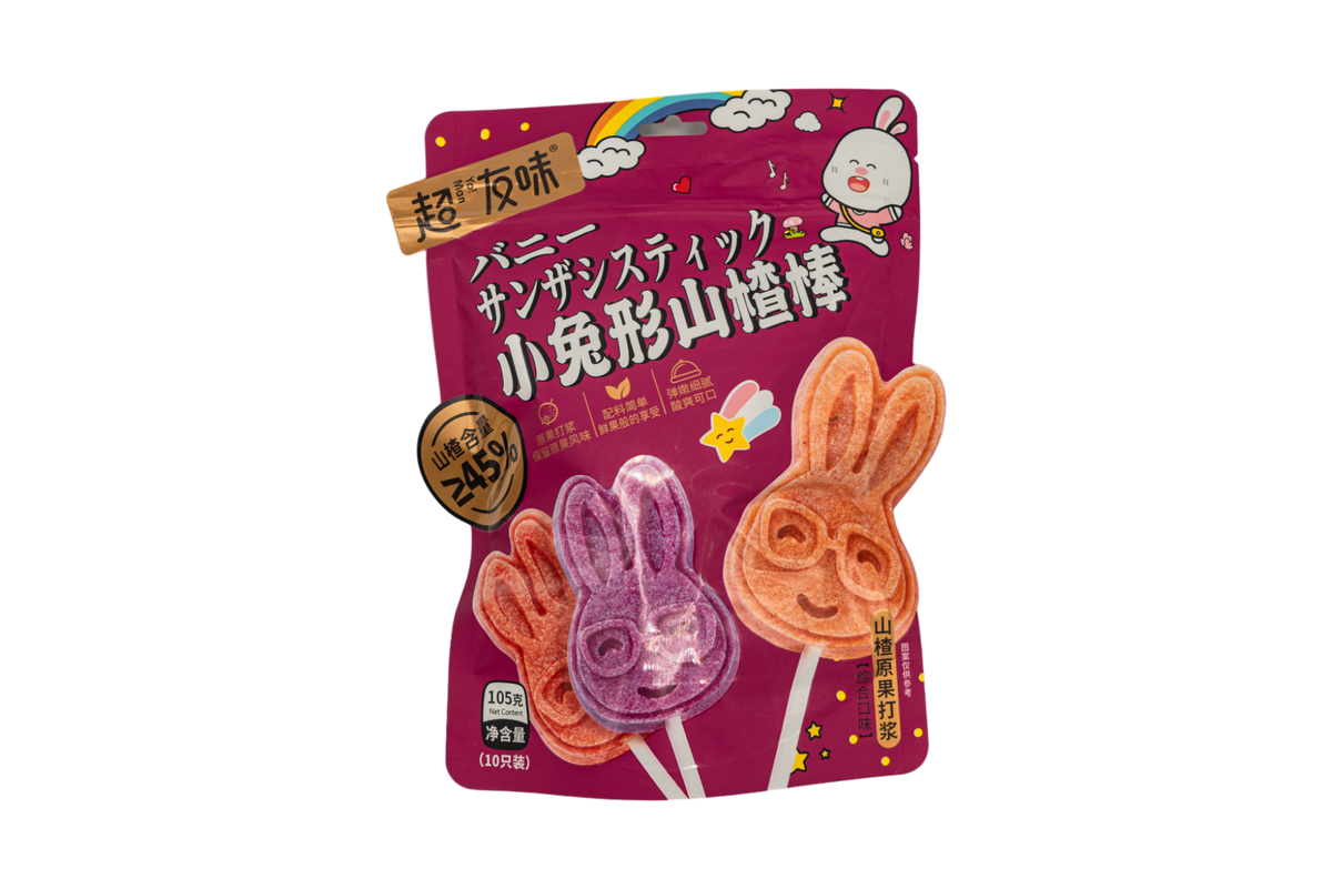 【YO MAN】Rabbit Shaped Hawthorn Sticks Mixed Flavor 102g