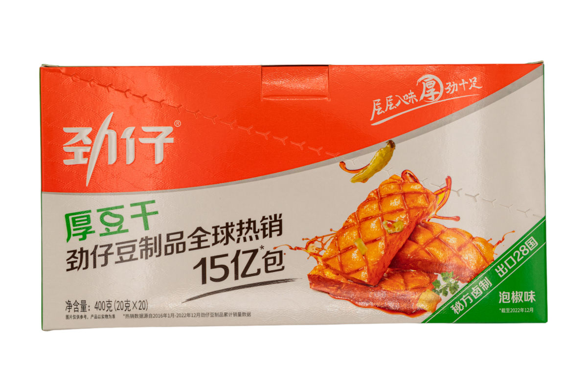 【临期】劲仔厚豆干泡椒味(盒装) 400G